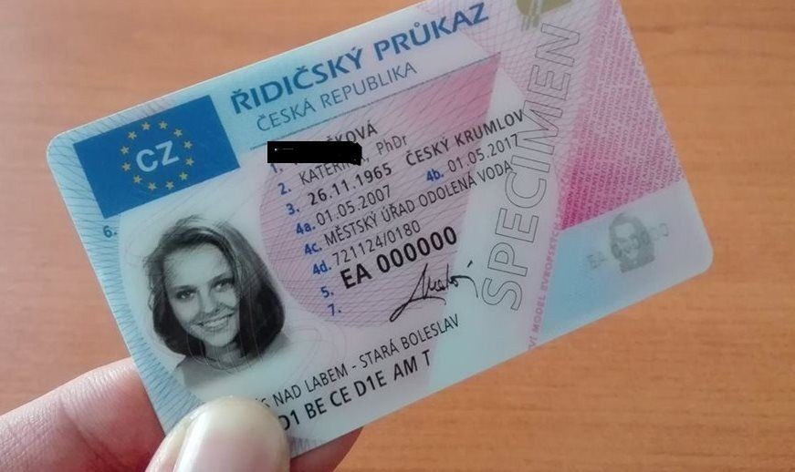 Vzor řidičského průkazu
