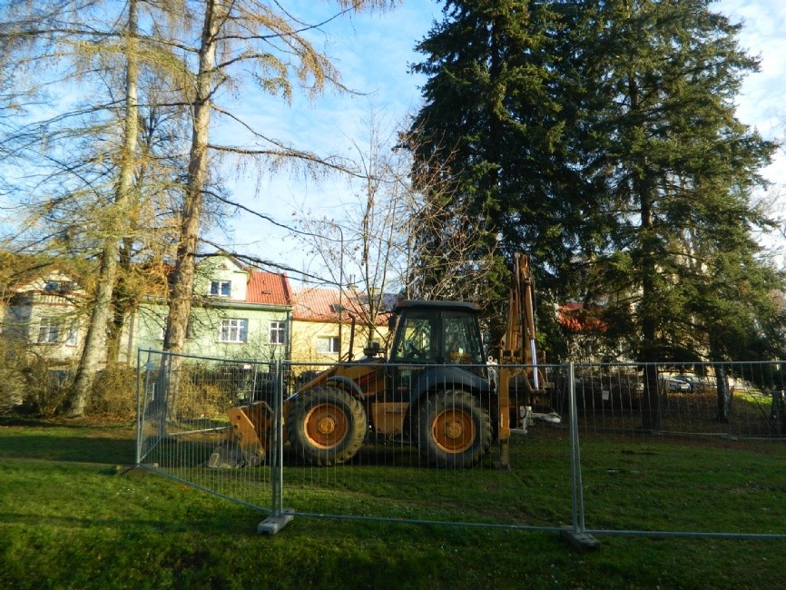 Bagr v parčíku