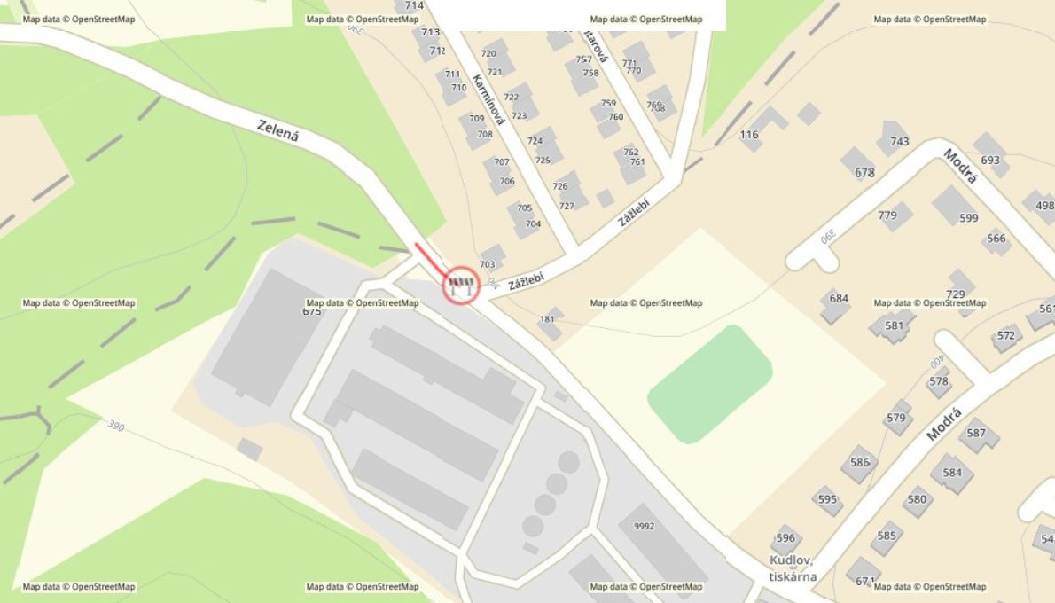 Upozornění: Na Kudlově bude uzavřena ulice Zelená